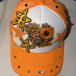 Orange Let Them Embellished Women's Hat